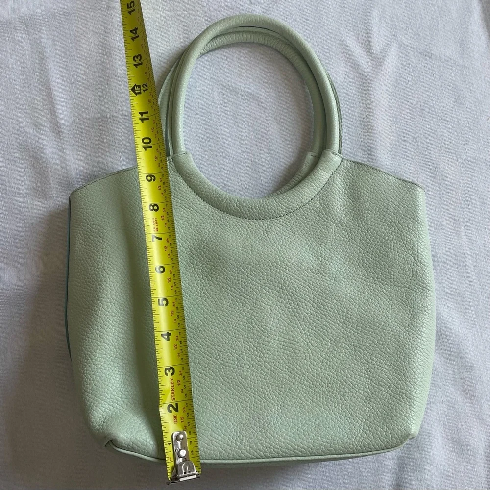 Claudia Firenze Butterfly 🦋 Pebbled Leather Pale Mint Green Tote Bag